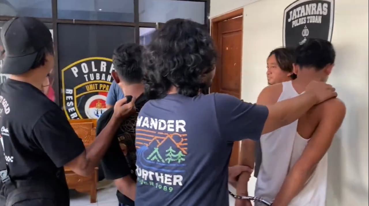 Pemuda Penganiaya Remaja Ditangkap Jatanras Polres Tuban saat Pesta Miras di Bali