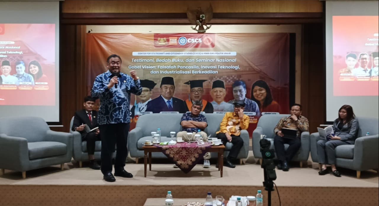 Bedah Buku di Unair, Anggota DPR RI Rachmat Gobel Ajak Mahasiswa Kembangkan Potensi Desa