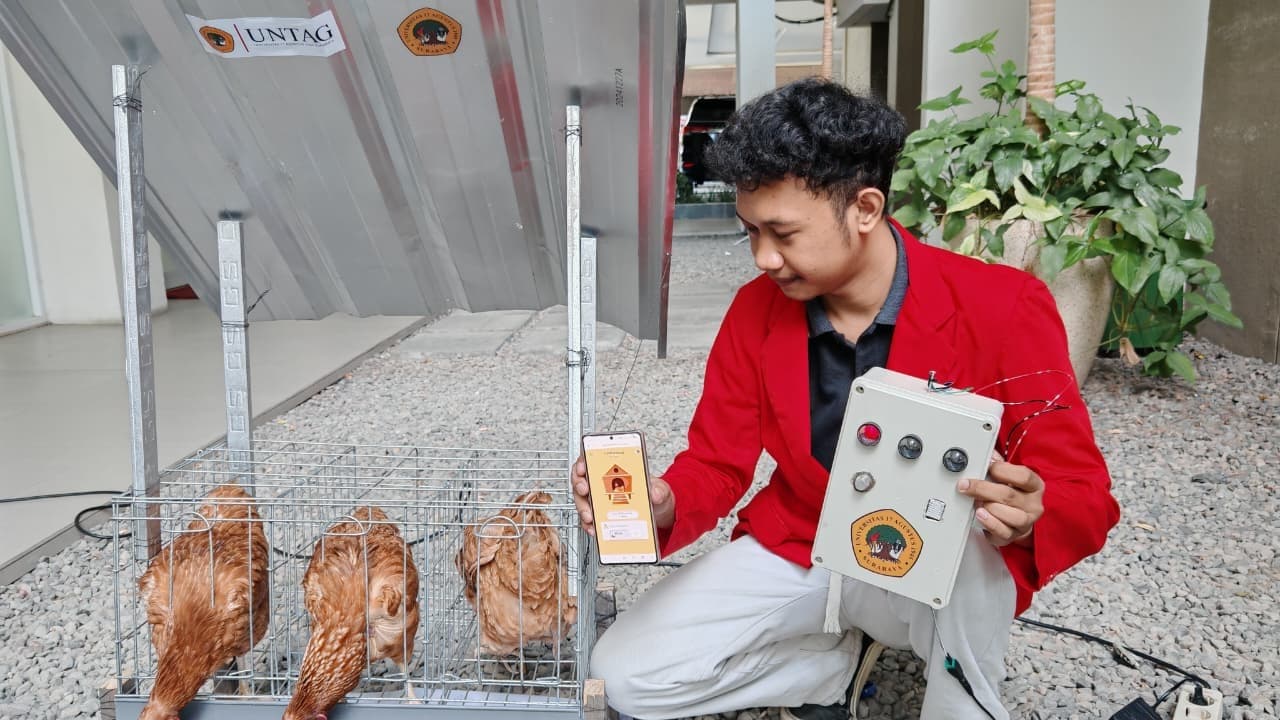Mahasiswa Untag Surabaya Ciptakan Sistem IoT untuk Tingkatkan Produktivitas Ayam Petelur