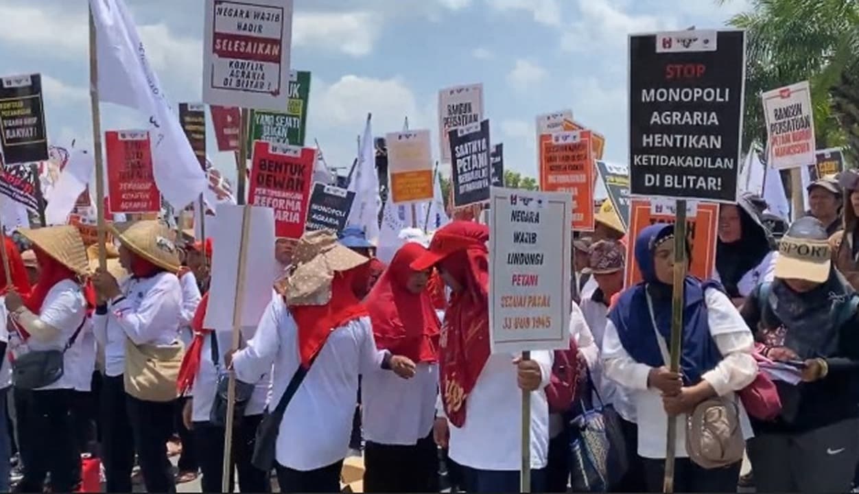 Mahasiswa dan Petani di Kota Blitar Tuntut Reforma Agraria