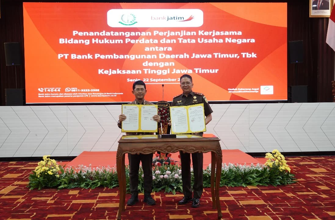 Bank Jatim dan Kejati Jalin MoU Perlindungan Hukum Perdata dan TUN