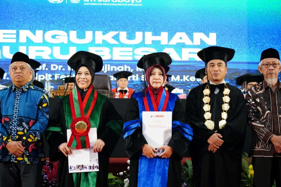 UM Surabaya Kukuhkan Dua Guru Besar, Rektor Dorong Riset Berdampak ke Masyarakat
