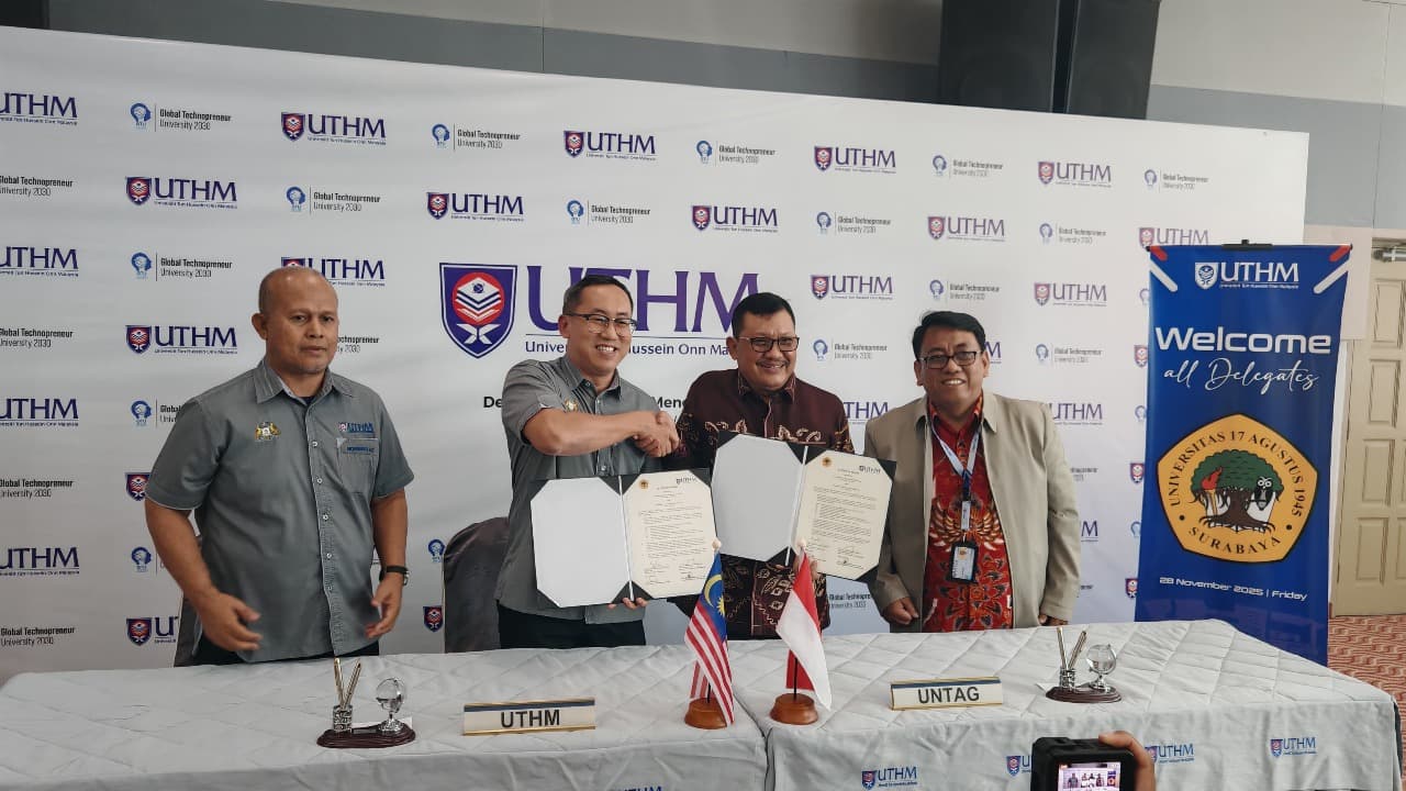 Untag Surabaya dan UTHM Jalin Kerjasama Riset, Akademik dan Publikasi