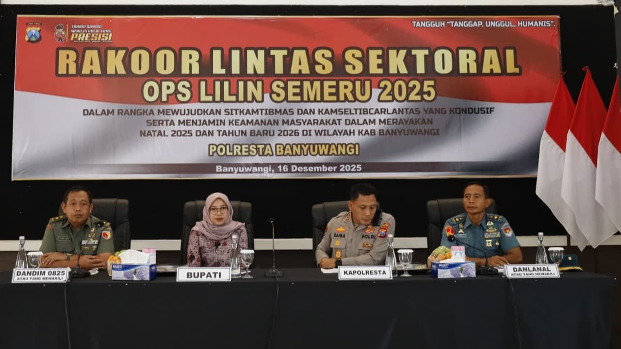 Jadi Jujugan Libur Nataru 2026, Banyuwangi Gelar Rakor Pengamanan Lintas Sektor