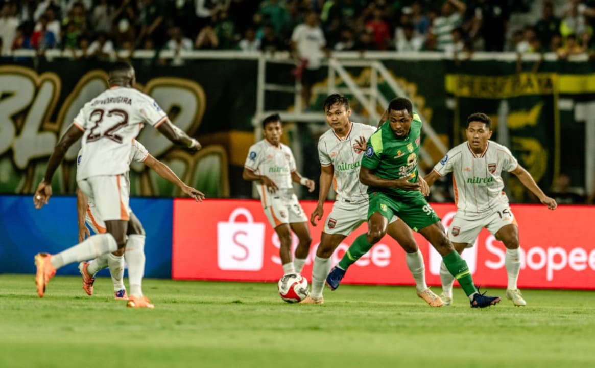 Hasil Super League: Persebaya Ditahan Borneo FC, Dewa United Berpesta ke Gawang Persis