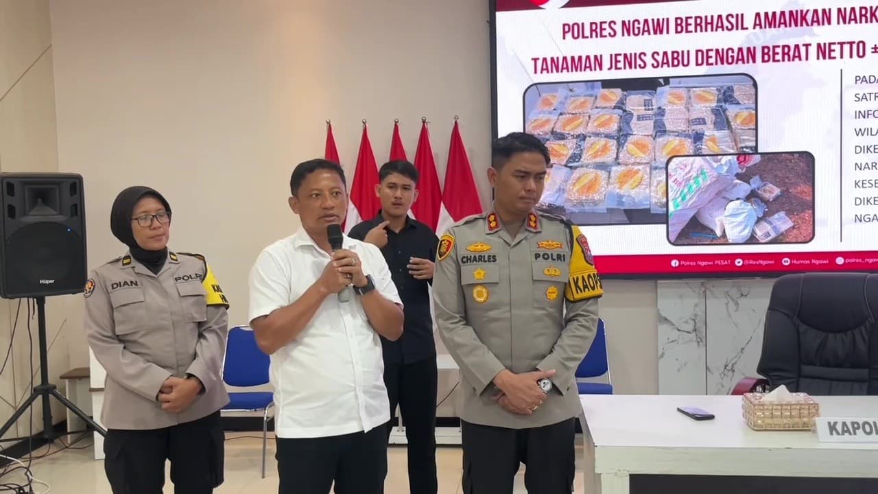 Polres Ngawi Gagalkan Penyelundupan 29,98 Kilogram Sabu