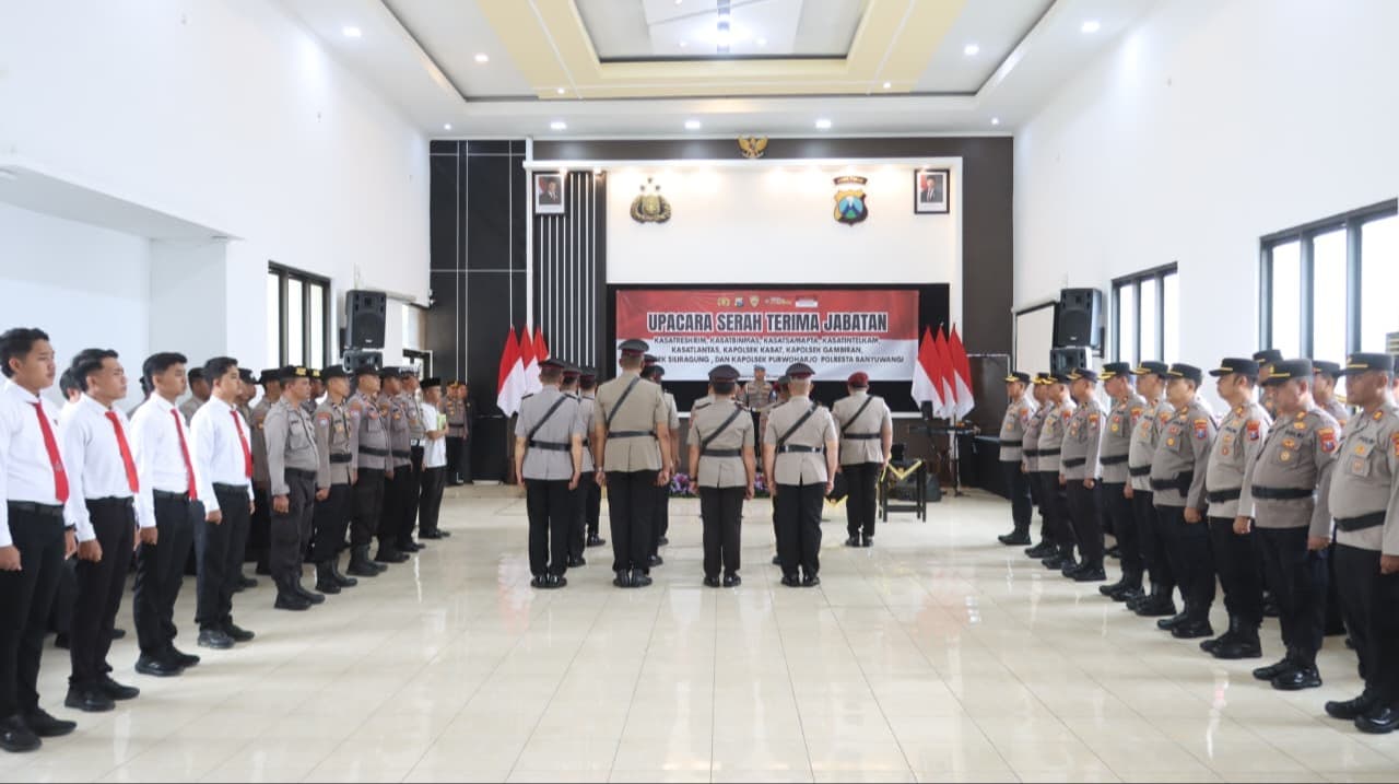 Kapolresta Banyuwangi Pimpin Sertijab Kasat dan Kapolsek Jajaran
