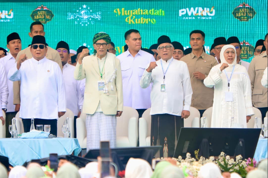 Presiden Prabowo Didampingi Gubernur Khofifah Hadiri Mujahadah Satu Abad NU di Malang