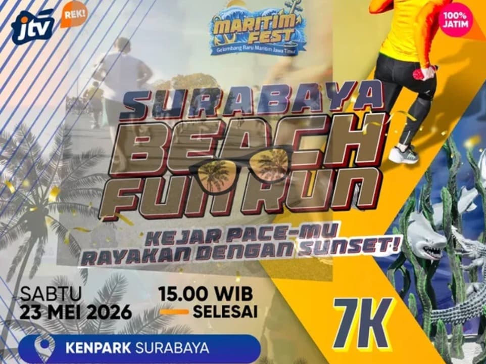 Surabaya Beach Fun Run Jadi Puncak Maritim Fest 2026 di Kenjeran Park