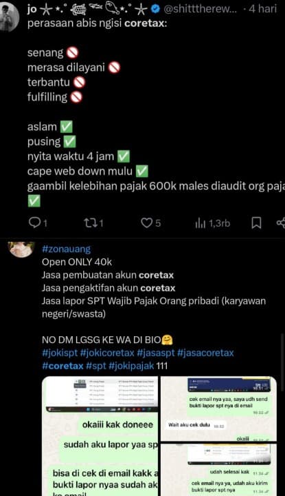Coretax Dinilai Rumit, Jasa “JOKI” SPT Marak di Media Sosial