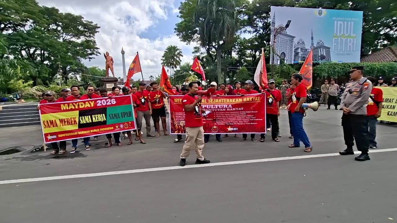 May Day di Madiun, Buruh Soroti Ketimpangan Upah dan Ancaman PHK