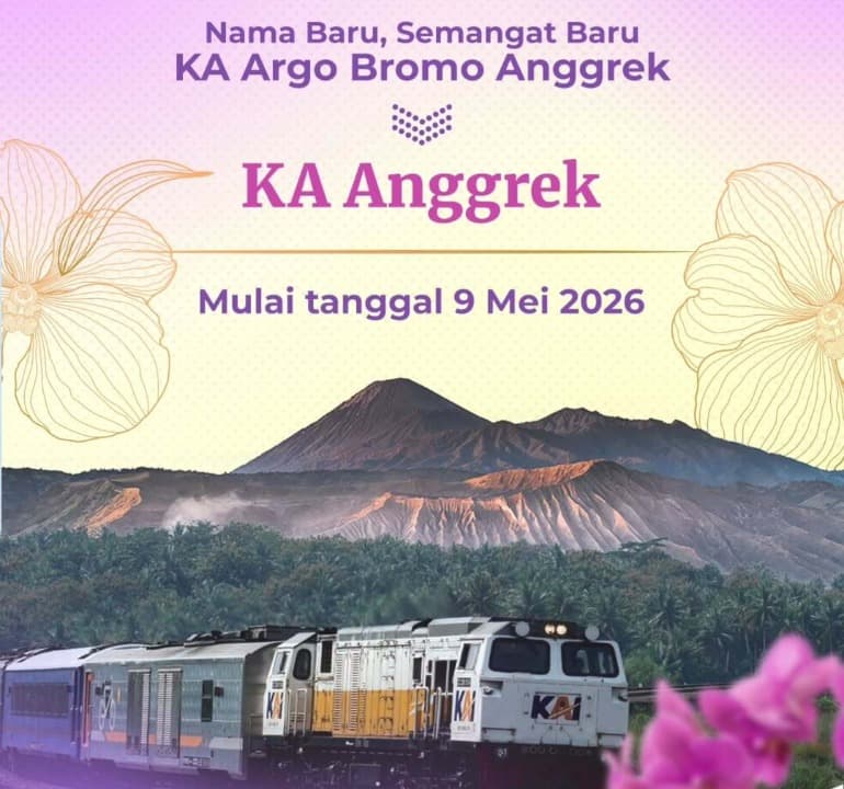 KAI Ubah Nama KA Argo Bromo Anggrek Jadi KA Anggrek Mulai 9 Mei 2026