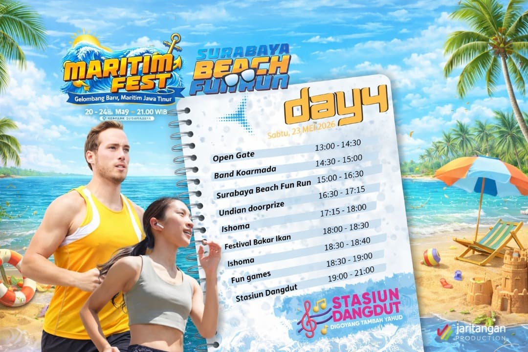 Ribuan Peserta Siap Ramaikan Surabaya Beach Fun Run Sore Ini