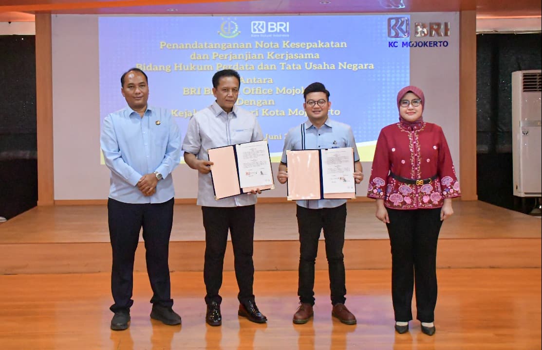 Kerjasama Bidang Hukum Perdata, BRI Cabang Mojokerto Teken MoU dengan Kejari Kota Mojokerto