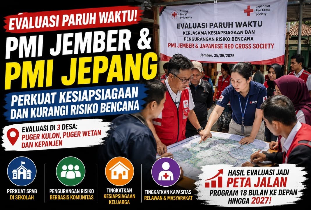 PMI Jember-Jepang Evaluasi Bencana, Ketangguhan Warga Diperkuat