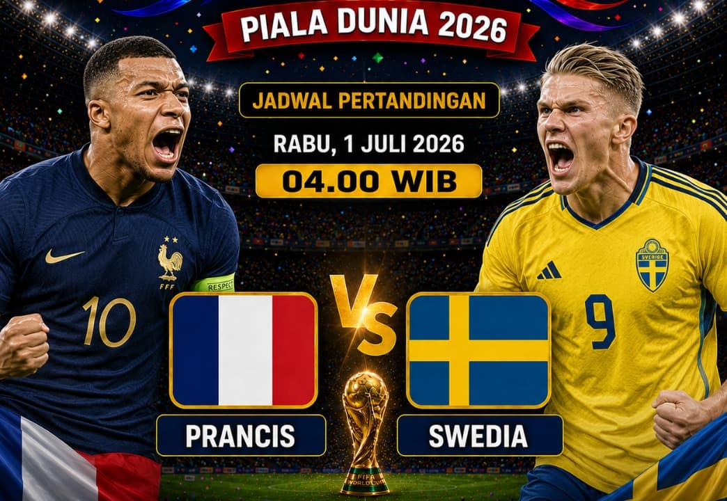 Prancis Hentikan Perlawanan Swedia 3-0, Mbappé Bawa Les Bleus ke Babak 16 Besar Piala Dunia 2026