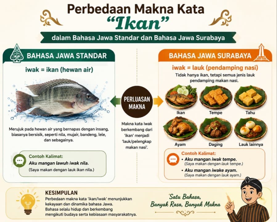 Makna Kata “Ikan” dalam Bahasa Jawa Standar dan Bahasa Jawa Surabaya