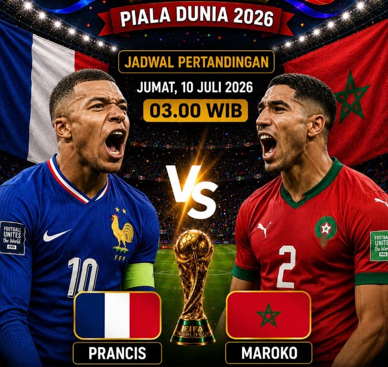 Prancis Hentikan Perlawanan Maroko 2-0, Mbappe dan Dembele Antar Les Bleus ke Semifinal Piala Dunia 2026