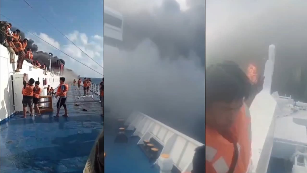 KMP Mutiara Sentosa II Terbakar di Perairan Sumenep, Ratusan Penumpang Dievakuasi