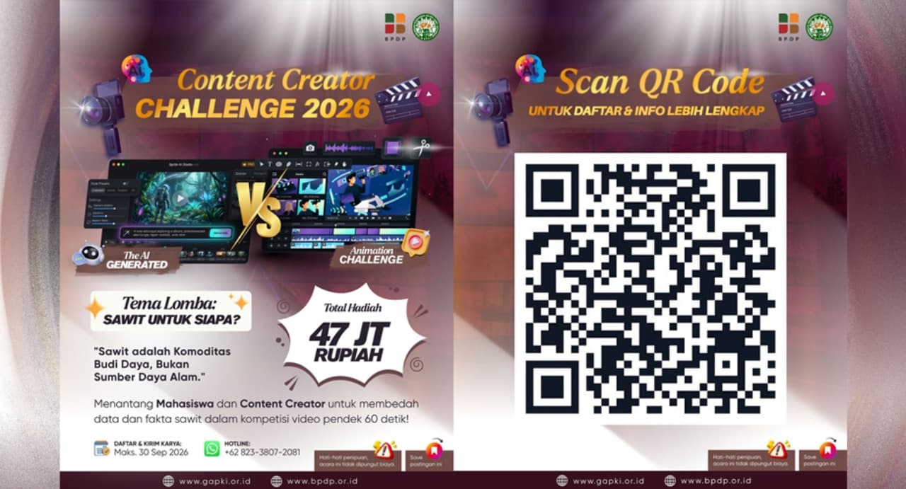 GAPKI Gelar Content Creator Challenge 2026, Disponsori BPDP