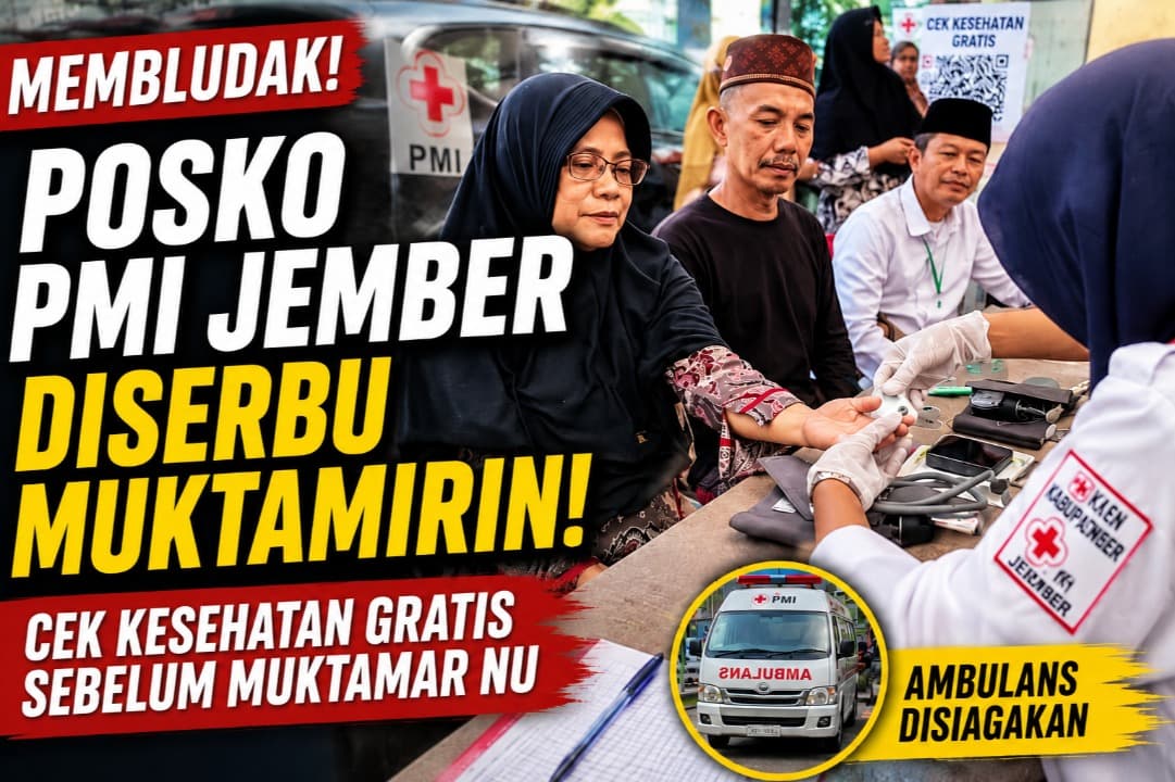 Posko PMI Jember Diserbu Muktamirin, Cek Kesehatan Membludak