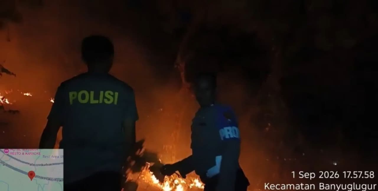Kebakaran Hutan, Hanguskan 4 Hektar Lahan di Banyuglugur Situbondo