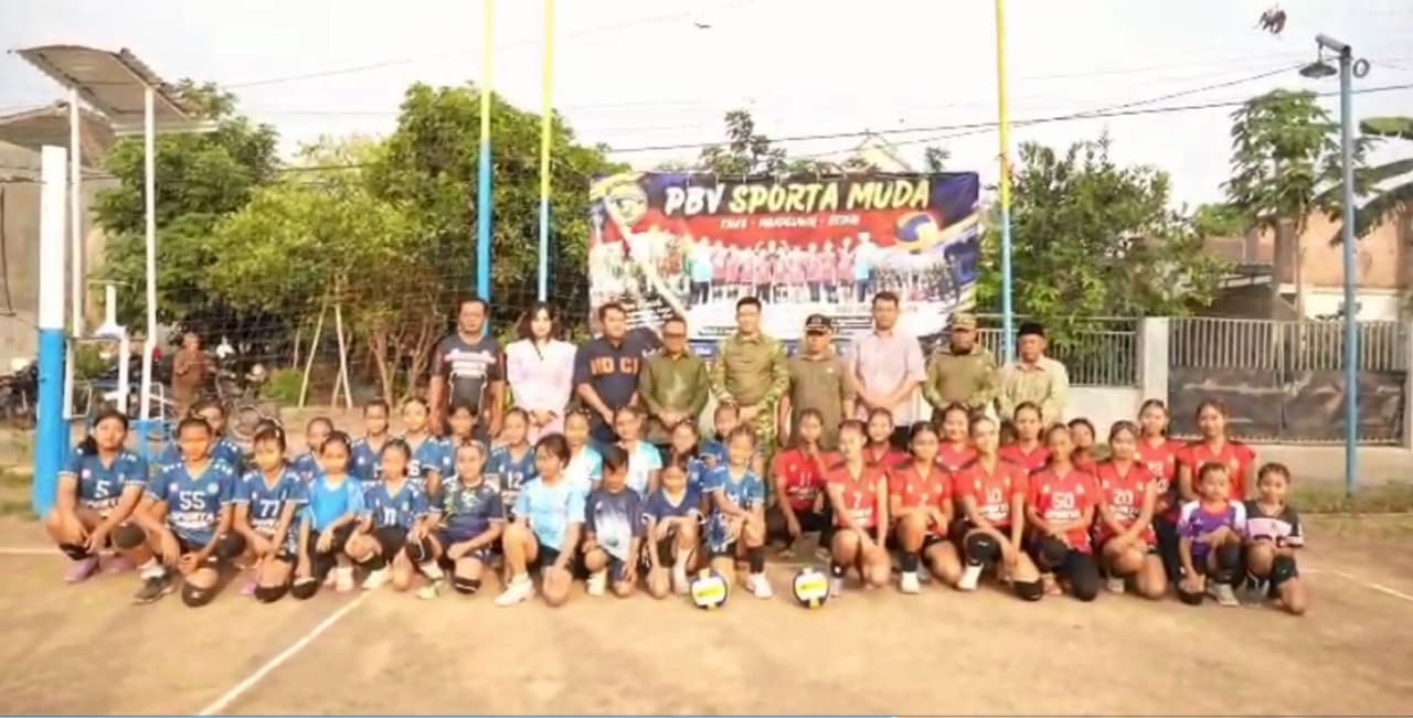 Dorong Bakat Generasi Muda, Kodim 0809 Kediri Resmikan Arena Voli di Desa Tales