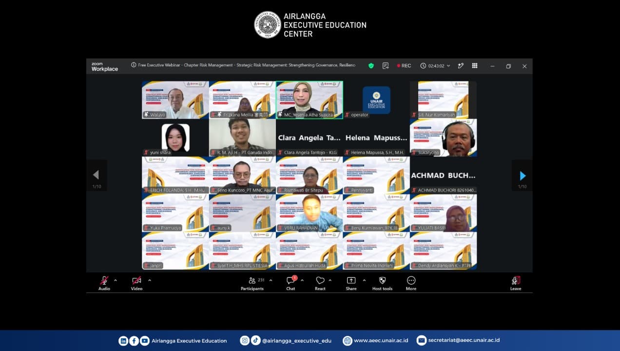 “Strategic Risk Management” AEEC UNAIR: Organisasi Dituntut Mampu Bangkit Lebih Kuat dari Krisis