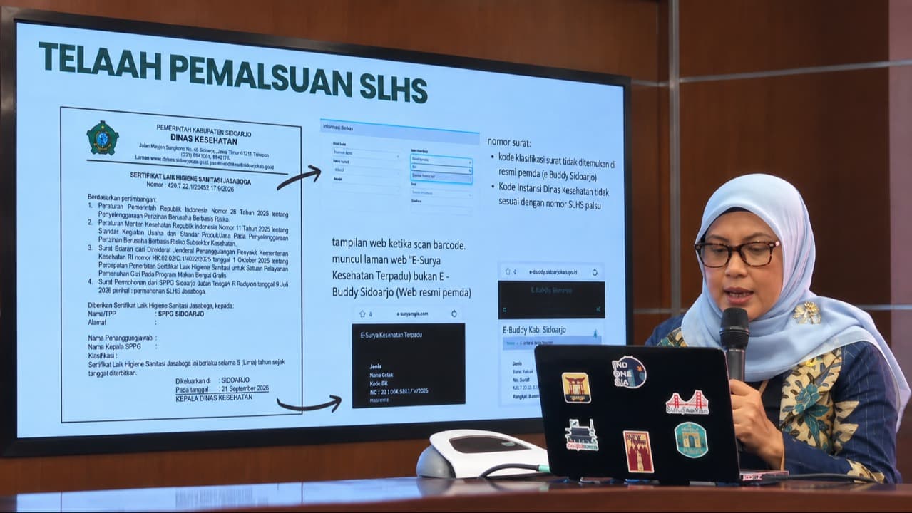 Dinkes Sidoarjo Temukan SPPG Gunakan SLHS Palsu