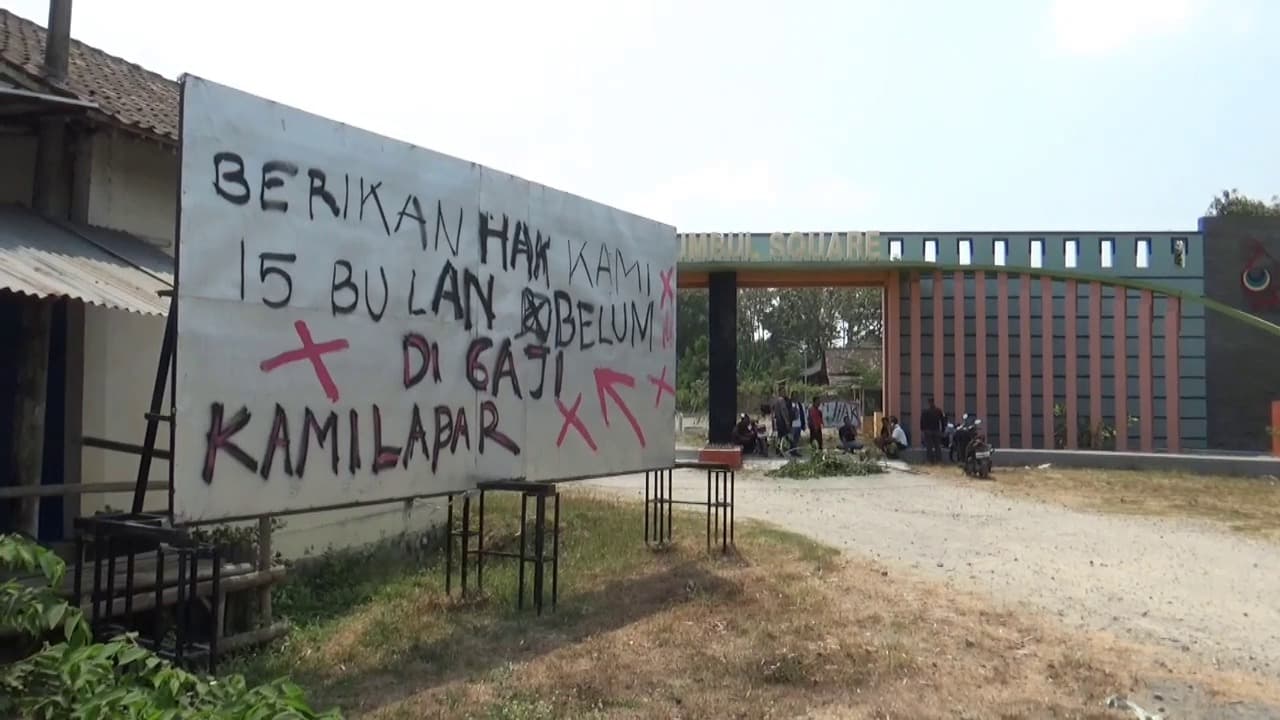 Gaji Tertunggak hingga 15 Bulan, Karyawan Madiun Umbul Square Gelar Aksi