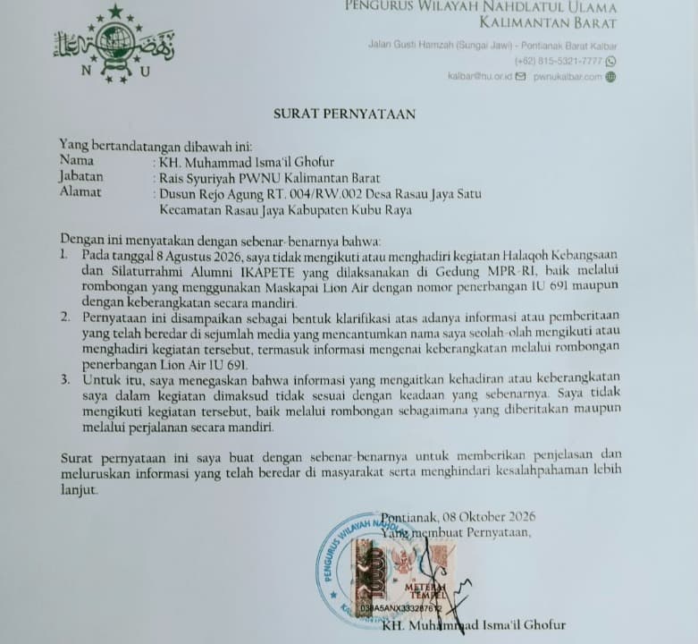 Demi Marwah NU, Dua Kiai Kalbar Pilih Tak Hadiri Pertemuan Jelang Muktamar