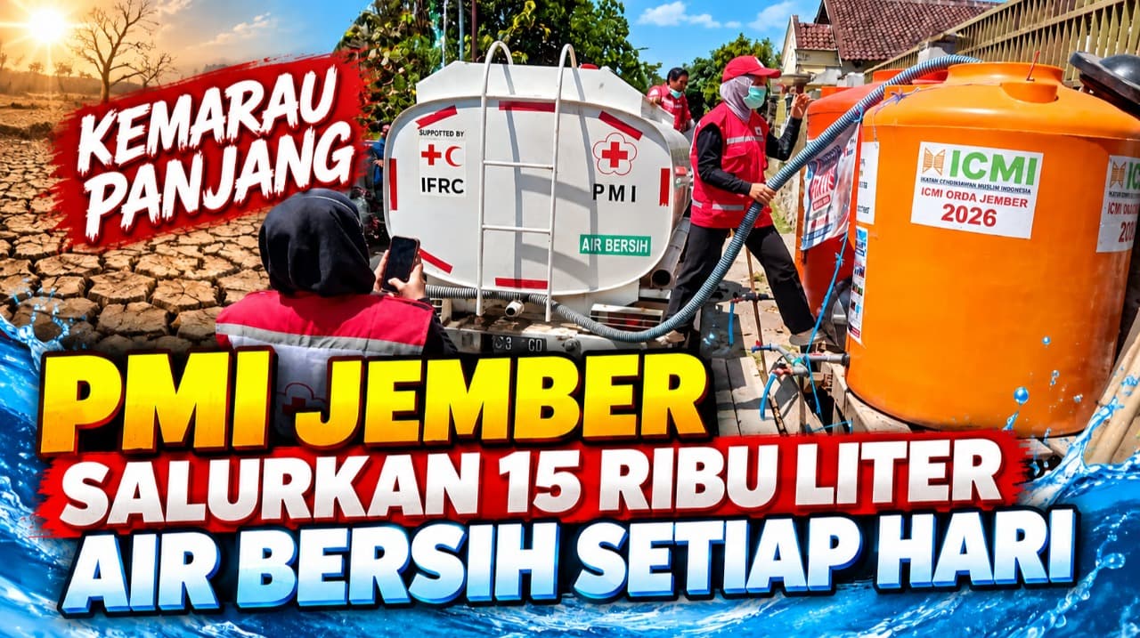 PMI Jember Salurkan 15 Ribu Liter Air Bersih per Hari, Total Tembus 800 Ribu Liter