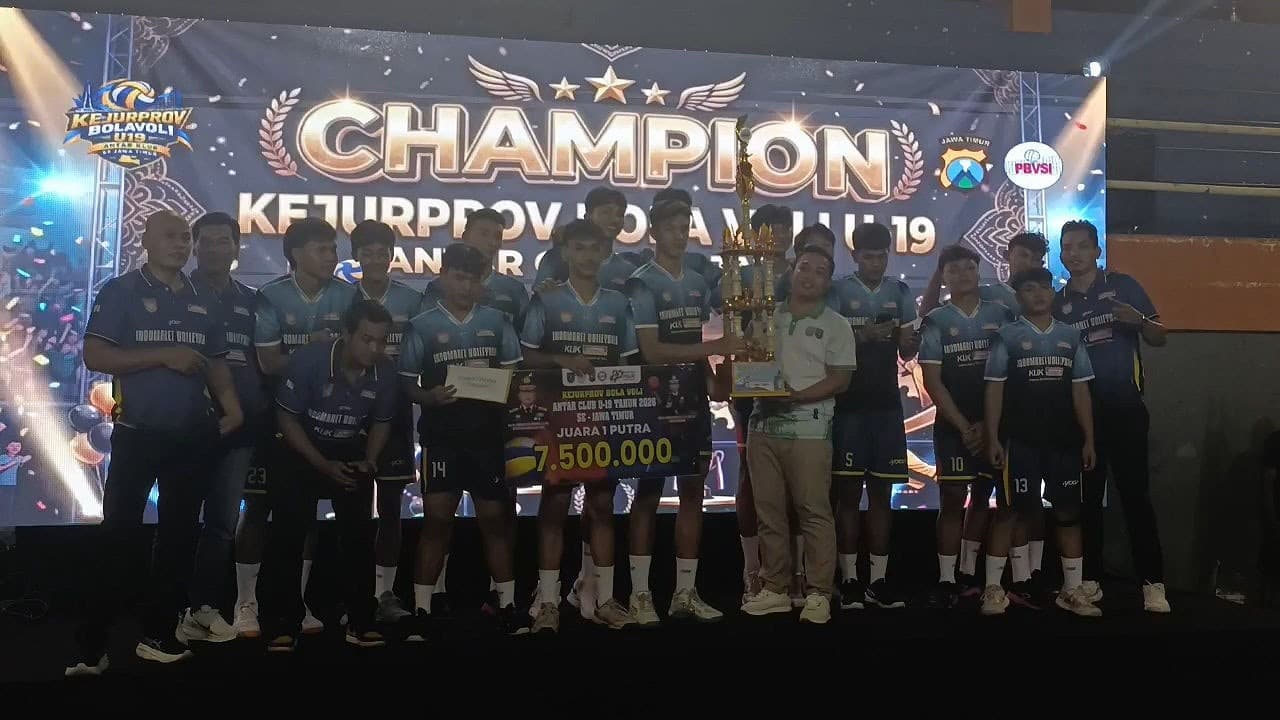 Putra Indomaret dan Putri Bank Jatim Juara Kejurprov Bola Voli U-19 Antarklub Jatim 2026