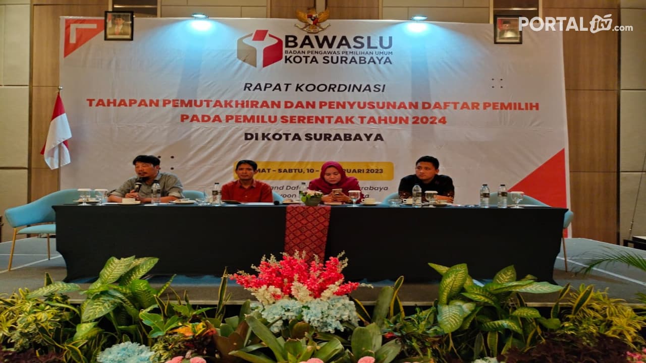 Bawaslu Surabaya Gelar Rakor Tahapan Pemutakhiran dan Penyusunan Daftar Pemilih Pemilu 2024