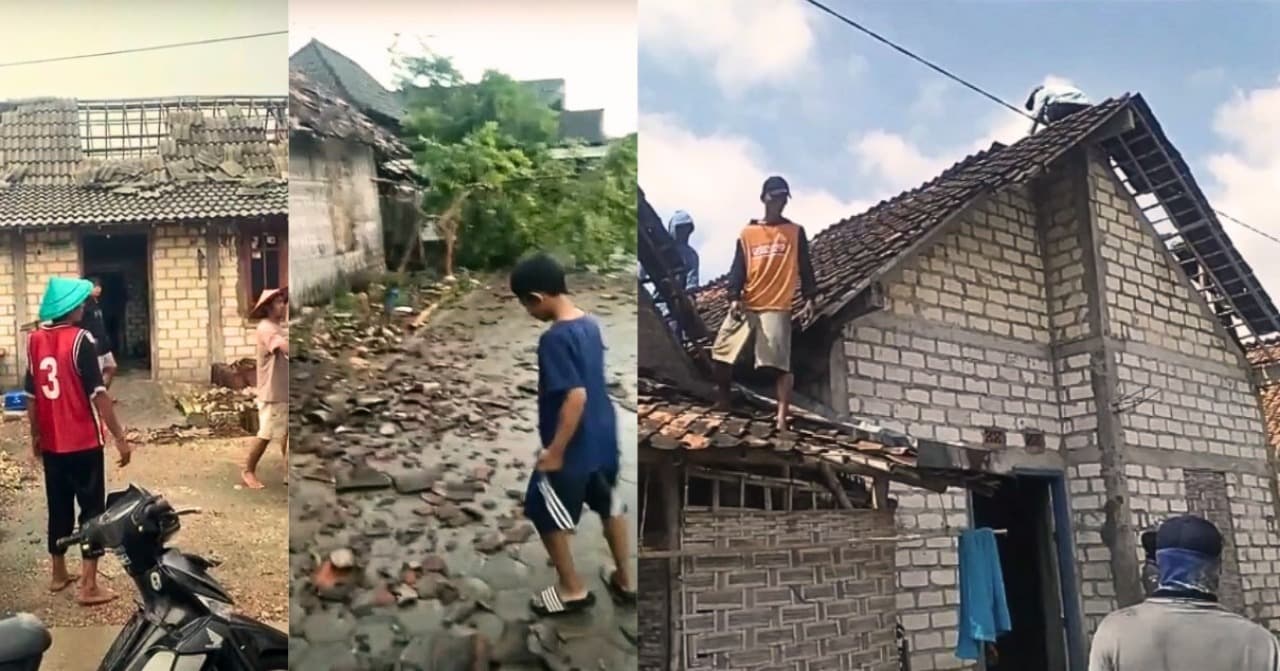 Diterjang Puting Beliung, 57 Rumah di Tuban Rusak dan Seorang Lansia Terluka