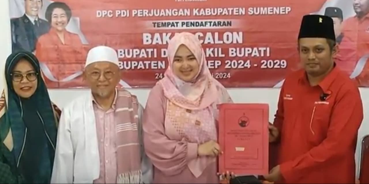 Istri Mantan Bupati Sumenep Nur Fitriana Busyro Mendaftar Cawabup ke PKB dan PDIP