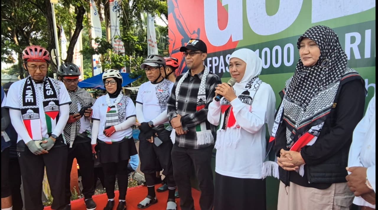 Dilepas Gubernur Khofifah, Ride for Palestine 2025 Bawa Pesan Kemanusiaan dari Surabaya