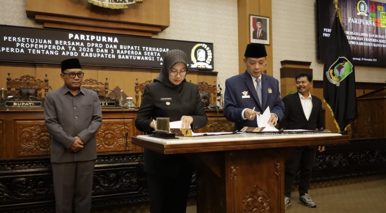 Raperda APBD Banyuwangi 2026 Disetujui, Pemkab-DPRD Fokus 9 Prioritas Pembangunan
