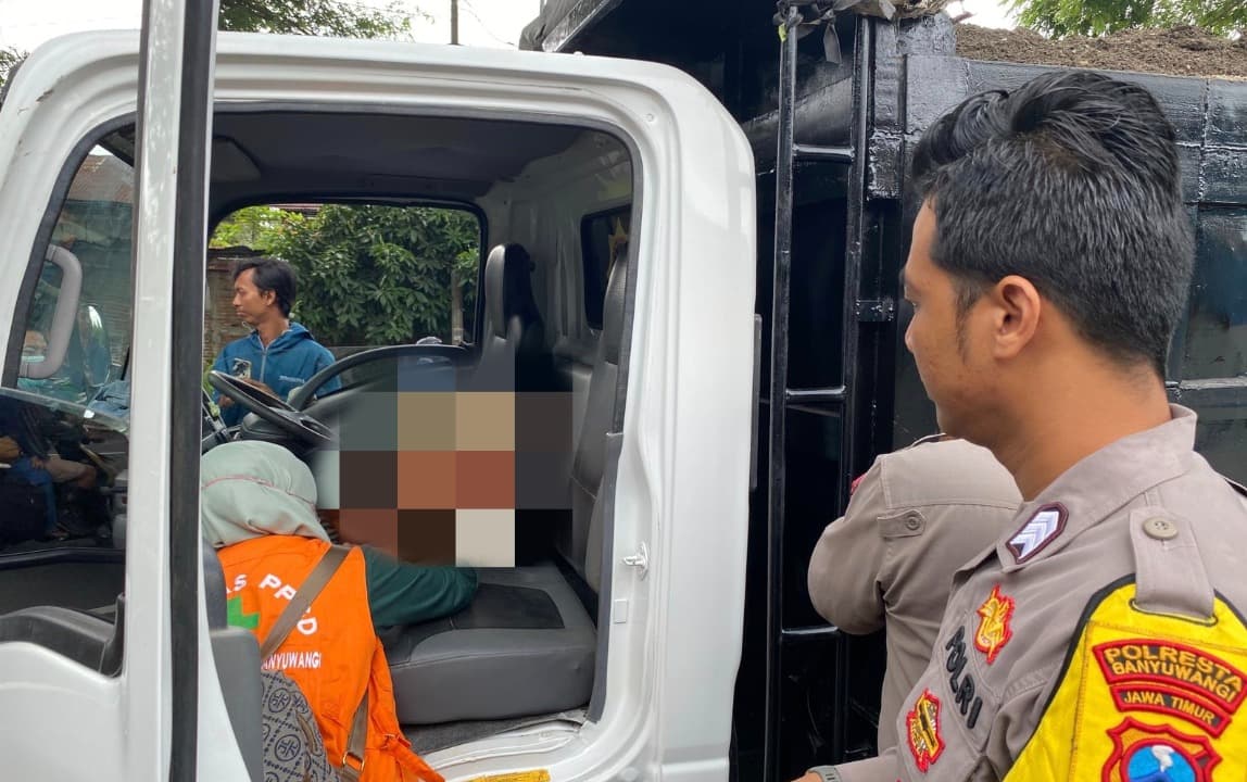 Sopir Dump Truk Tewas di Kursi Kemudi