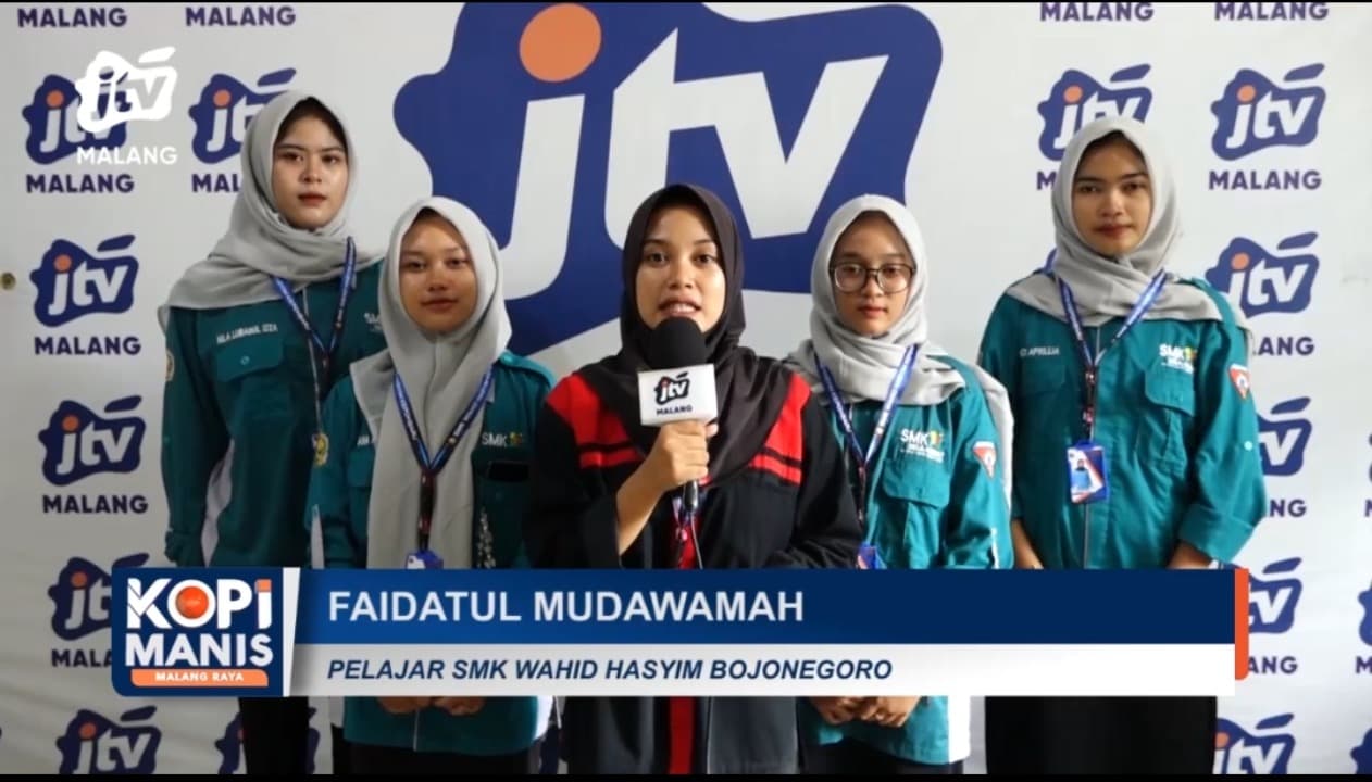 Puluhan Siswa SMK Wahid Hasyim Kepohbaru Lakukan Kunjungan Industri ke JTV Malang