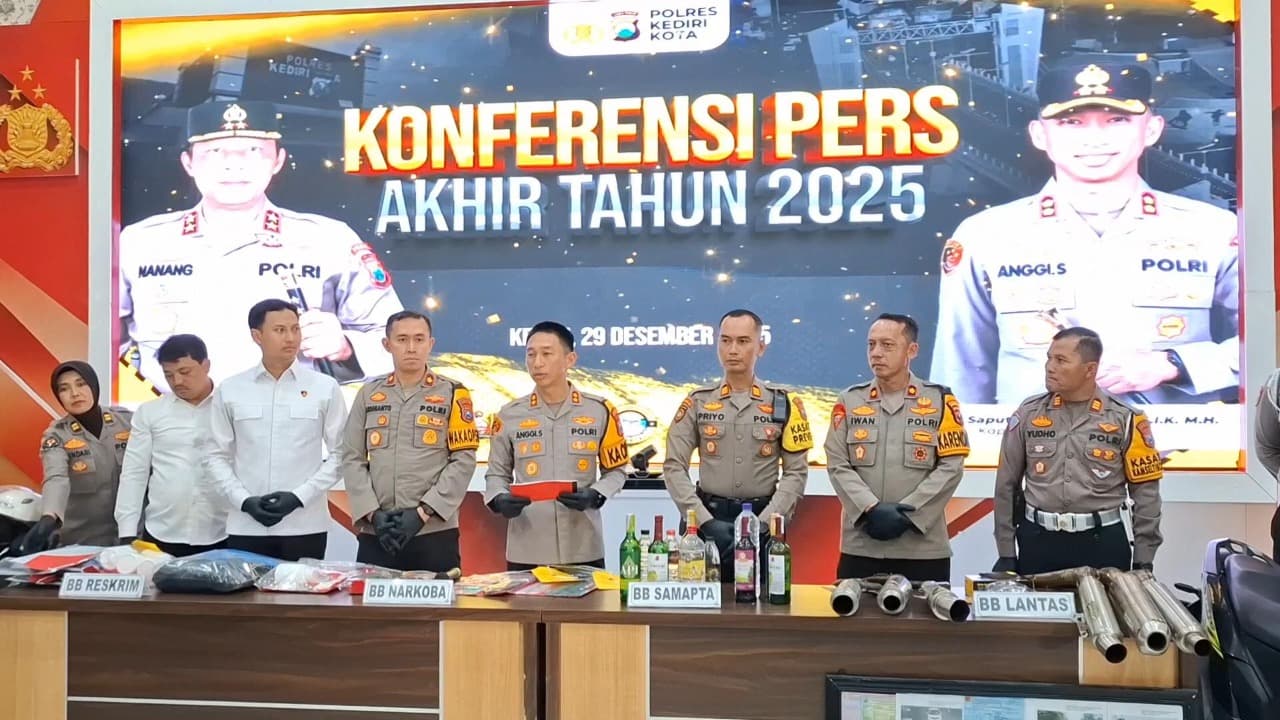 Polres Kediri Kota : Penyelesaian Kasus Meningkat Meski Tren Kriminalitas Naik 15 Persen