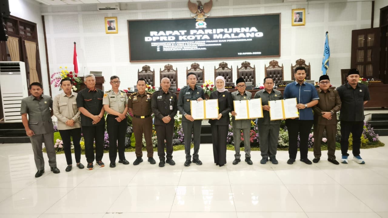 DPRD dan Pemkot Malang Sahkan Tiga Perda Baru, Target Perwal Rampung dalam Enam Bulan
