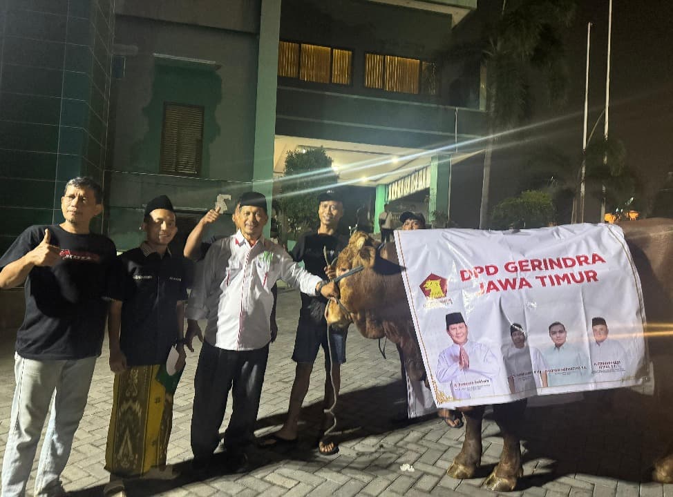 Hari Raya Idul Adha, Gerindra Jatim Salurkan 226 Sapi dan 345 Kambing Kurban