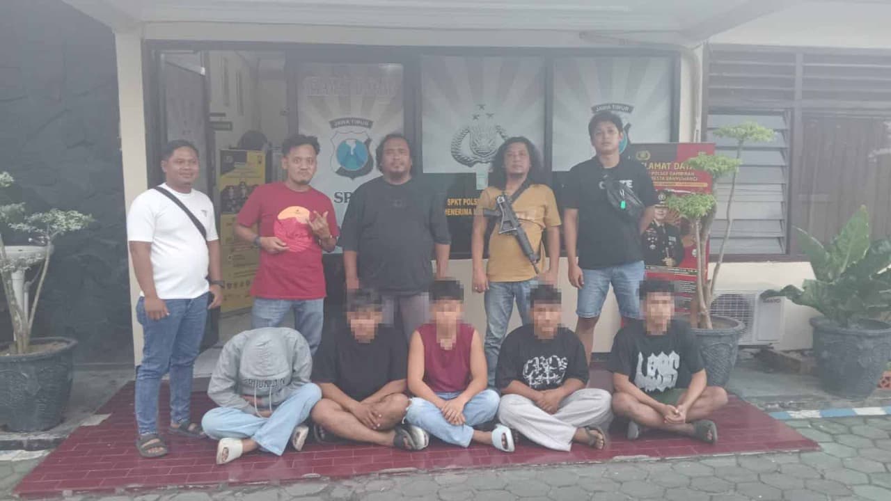 Lima Terduga Pelaku Pengeroyokan di Gulung Tim Resmob Selatan Polresta Banyuwangi