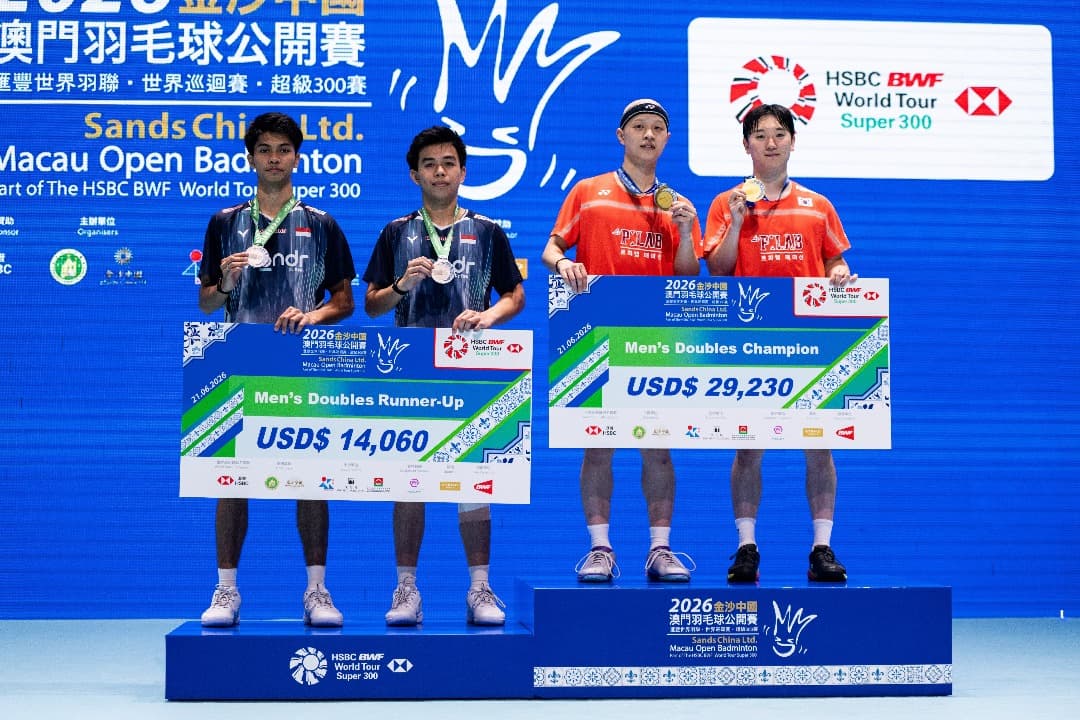 Daftar Juara Macau Open 2026: China Juara Umum, Indonesia Kembali Nihil Gelar setelah Faathir/Devin Runner Up