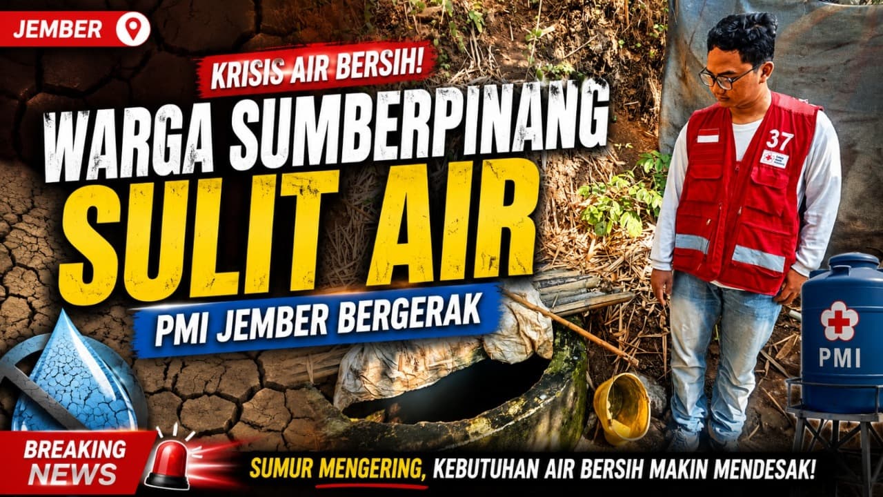 Warga Sumberpinang Kesulitan Air, PMI Jember Bergerak