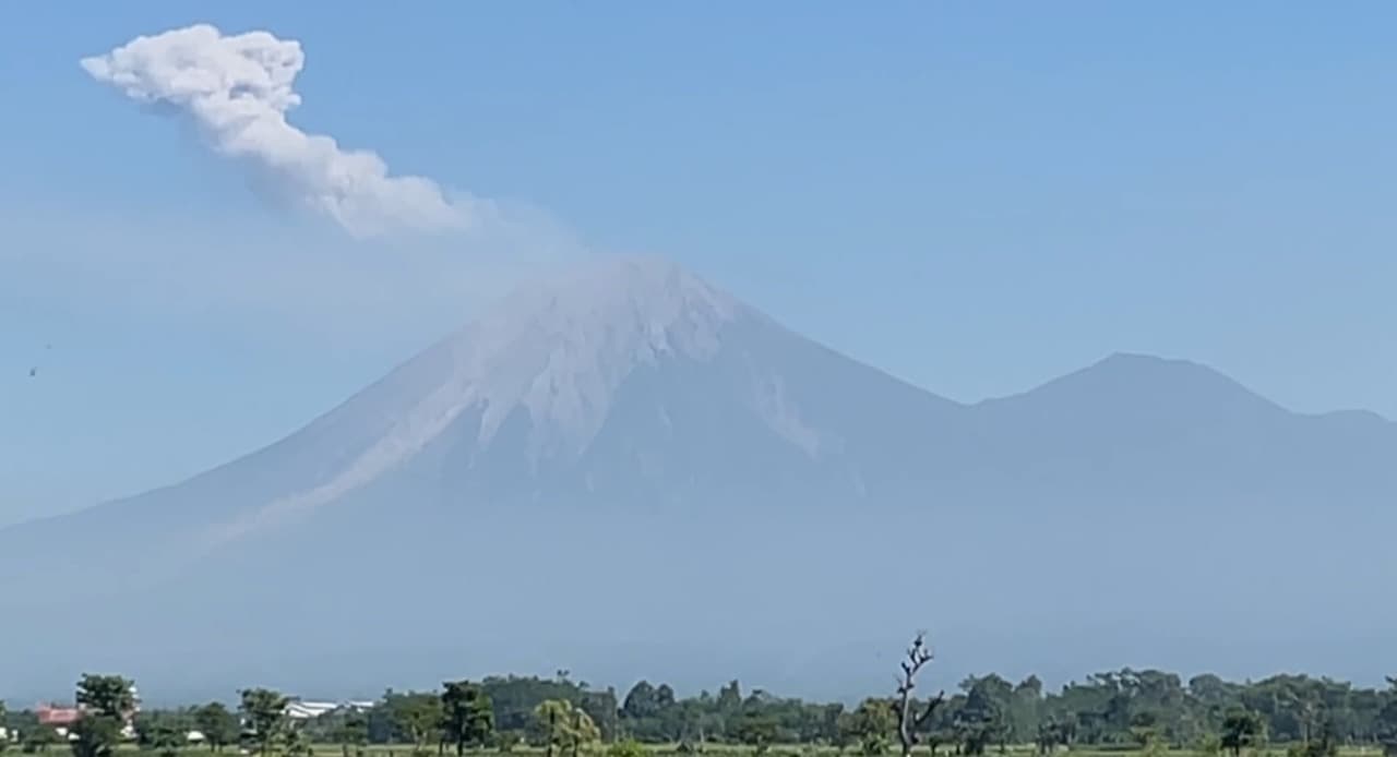 Semeru Kembali Erupsi! Semburkan Kolom Abu Kelabu Setinggi 1.300 Meter