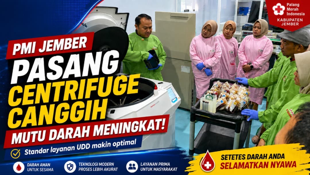 PMI Jember Pasang Centrifuge Canggih, Mutu Pengolahan Darah Ditingkatkan
