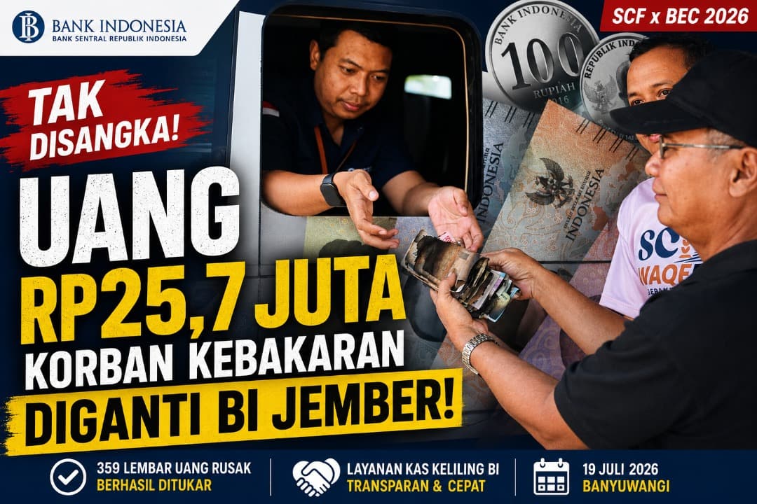 Tak Disangka! Uang Rp25,7 Juta Korban Kebakaran Diganti BI Jember di SCF x BEC 2026