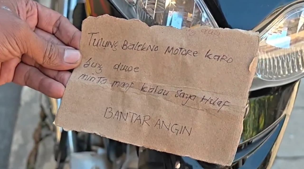 Curi Motor Remaja Saat Kirab Budaya di Ponorogo, Pelaku Kembalikan Kendaraan Disertai Surat Permintaan Maaf